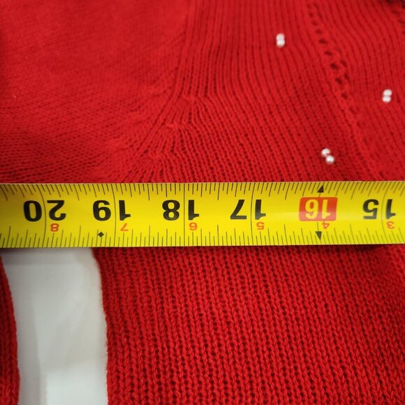 Lalita Red Cardigan Sweater with Poppies NEW Old Stock Size Large - Picture 10 of 13